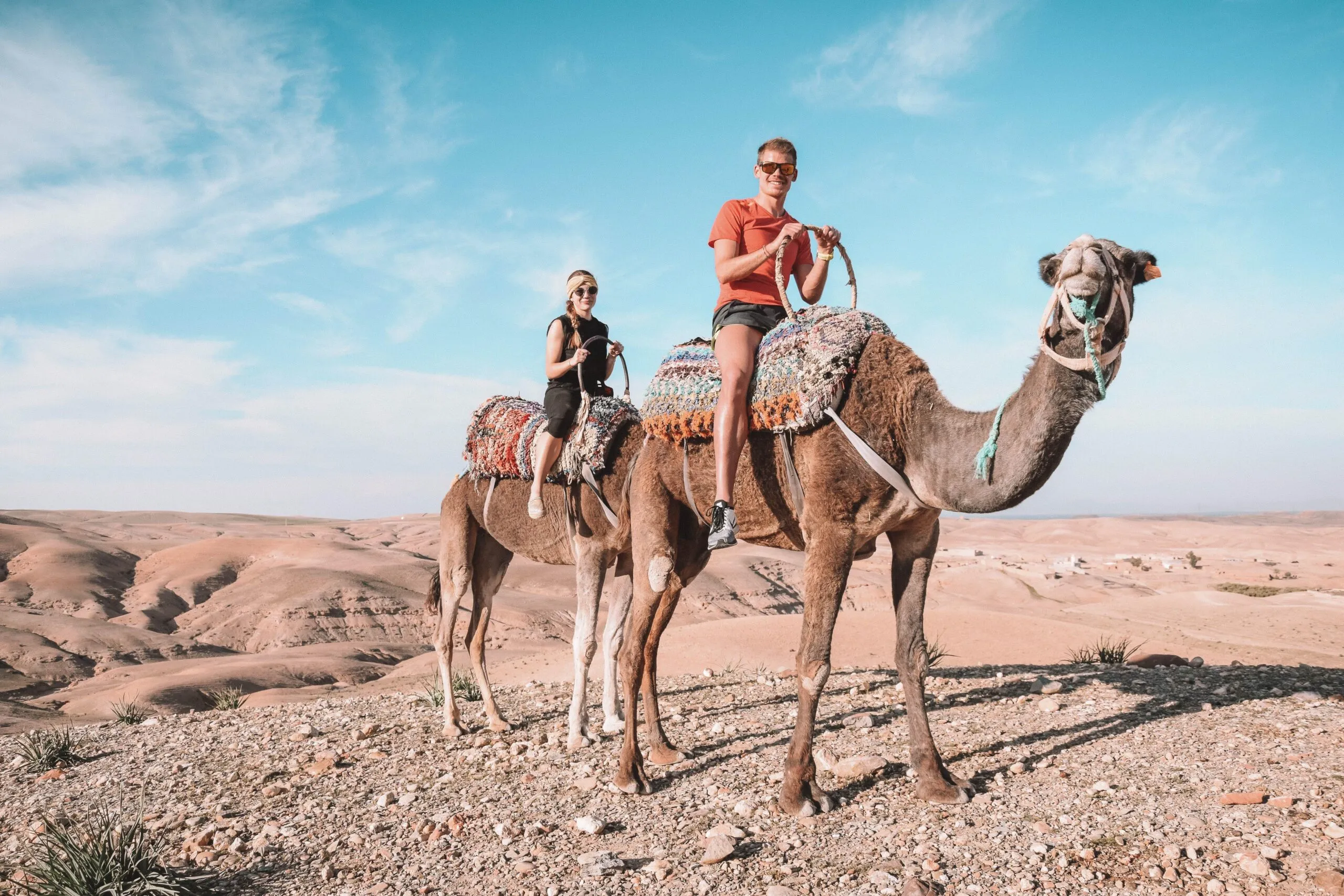 Camel ride in the desert — Tawja Surf House